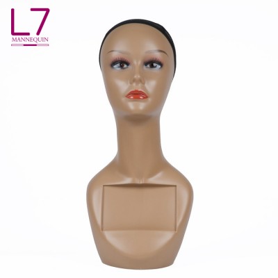 Realistic Makeup Mannequin Head 100%Human Hair Female Mannequin Head Bust